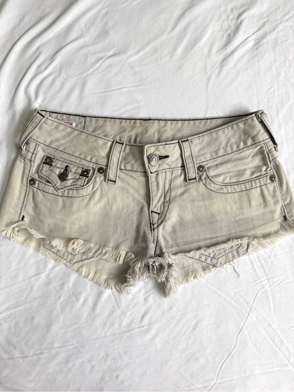 True Religion Joey cutoffs  Frayed-Hem Denim Shorts